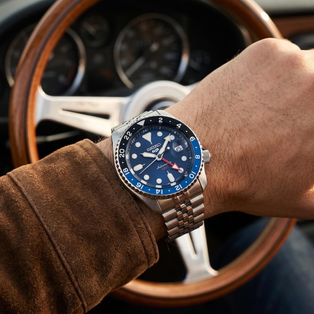Orologio subacqueo 100m. Seiko Sport 5 automatico gmt Batman
