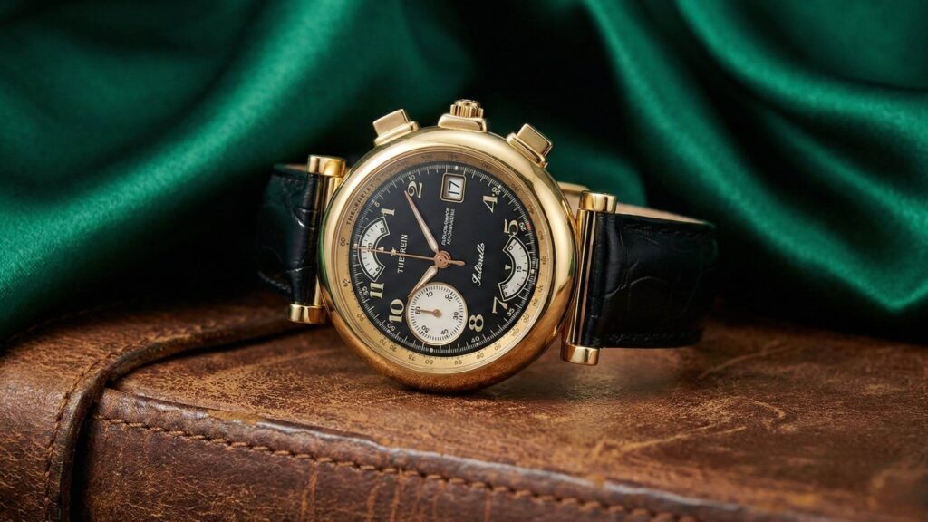 Orologio vintage di prestigio. Movimento Breitling. Orologio Theorein Chronographe Saltarello Ref. 166 167 vintage secondo polso